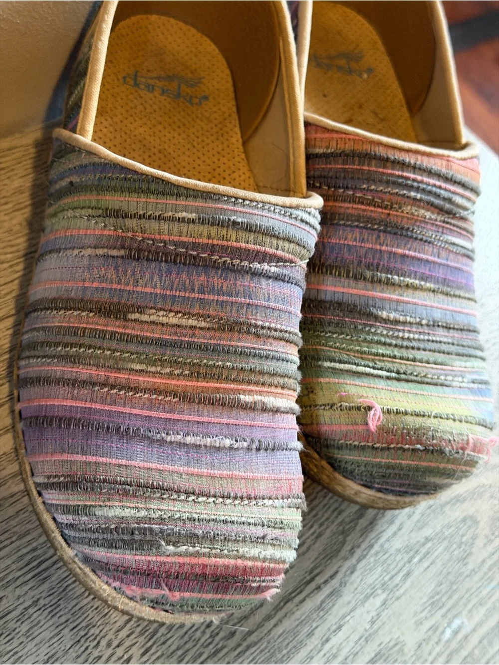 Dansko Multicolor Pastel Striped Espadrilles